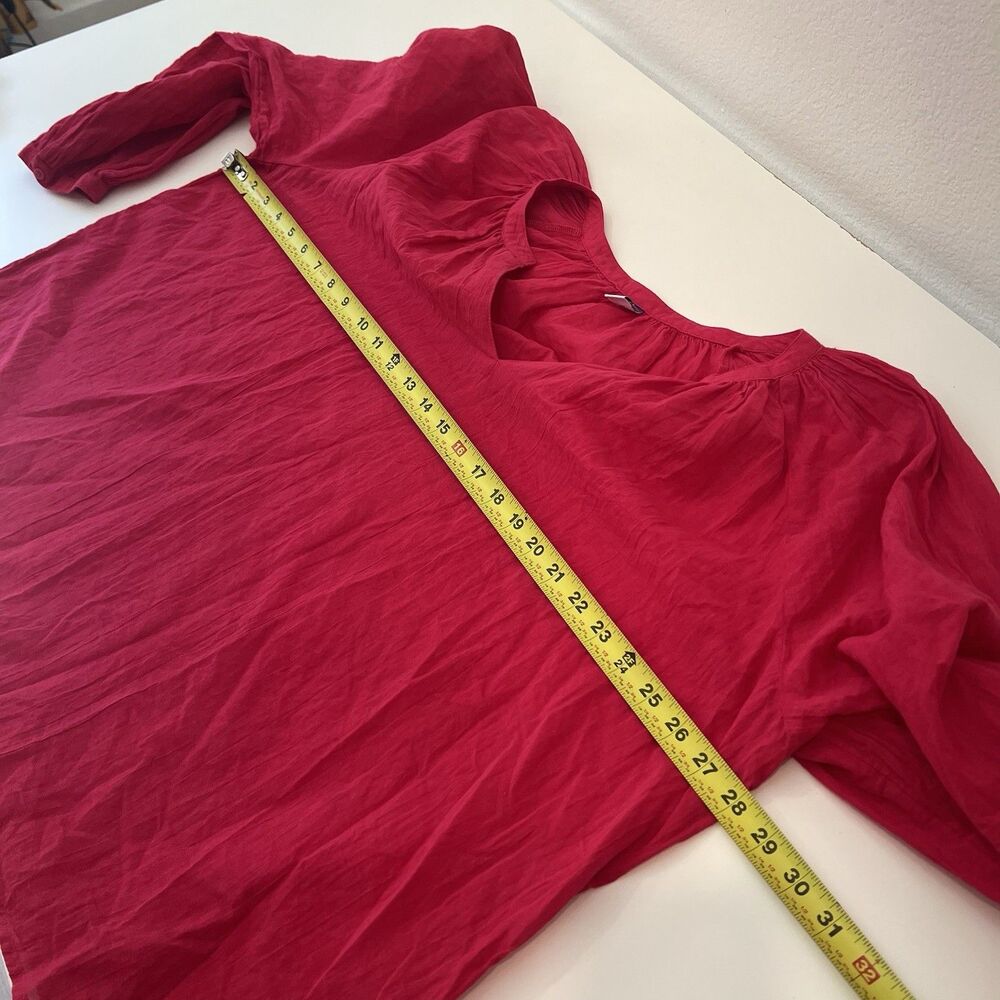 Old Navy Women’s Long Sleeve Red Pink Semi Sheer Top Blouse - Picture 7 of 8